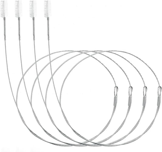 4 Pcs Extra Long Pipe Tube Cleaner Flexible Flexible Drain Brush with Soft Nylon Bristles Head Long Pipe Cleaners Fridge Drain Pipe Dredging Tool Drinking Straw Cleaner Brush 1m/39in