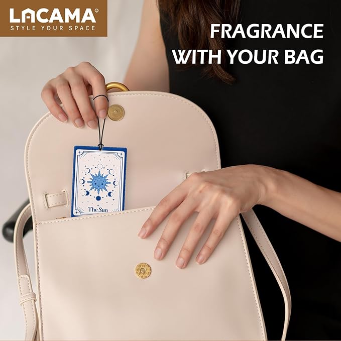 Lacama Blue Retro Car Air Freshener 3Pcs, Vintage Gothic Tarot Dice Ace Card Cars Scents Air Freshener for Women Girls Gifts, Trendy Retro Car Accessories Interior Mirror Decor Hanging
