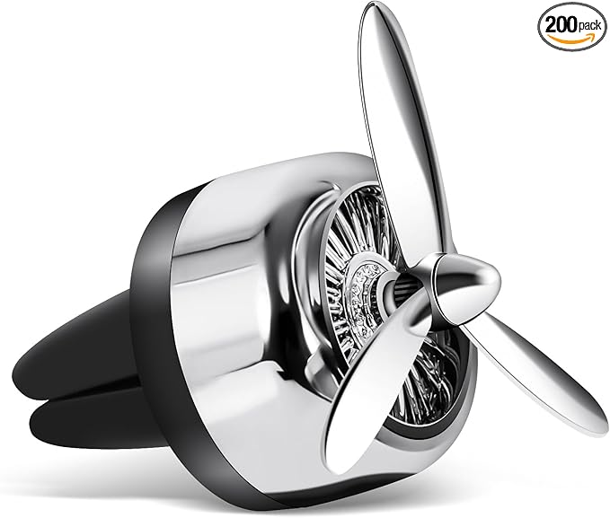 Car Air Freshener Vent Diffuser-Propeller, Car Air Freshener Vent Clip, Long Lasting, Silver, Suitable for men's and women's Car Accessories