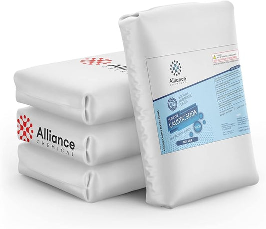 Sodium Hydroxide Flakes - Water Treatment Grade - Full Pallet - 40 x 55lb Bags - Pure Red Devil Lye/Caustic Soda - for Soaps, Drain Cleaner, Textiles, Water Treatment