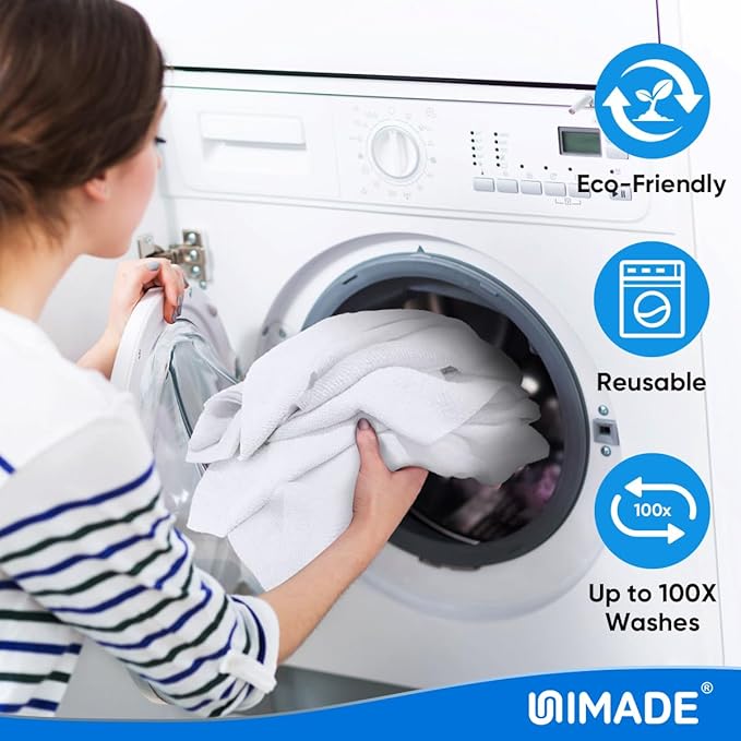 Microfiber Cleaning Cloth, 10 Pack Reusable Microfiber Towels for Cars Lint Free Cleaning Shop Towel Rags for Home Kitchen Automotive Bar Mechanic Restaurant Garage, 11.5"x 11.5", White