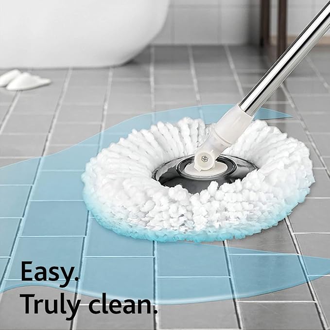Mop and Bucket with Wringer Set Forart 360° Microfiber Spin Mop with Bucket and Three Mop Heads Self Wringing Spinning Mop Telescoping Handle Floor mop with Washing Bottle