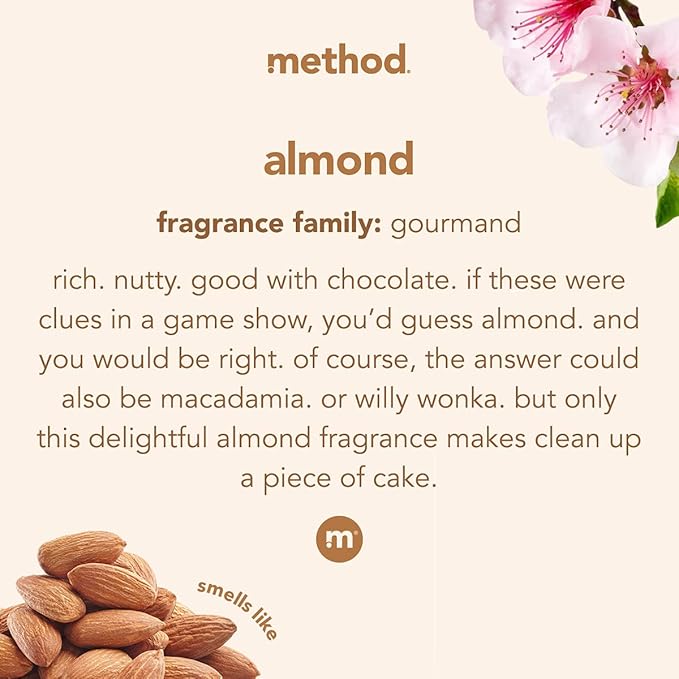 Method Hardwood Floor Cleaner, Squirt + Mop Design, Use as Laminate or Sealed Wood Floor Cleaner, Almond Scent, 25 Fl Oz, 12 Pack, Packaging May Vary