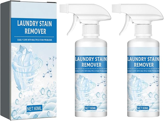 Clothing Emulsifier, Non-Ionic Laundry Pre-Treatment, Non Ionic Emulsifier Clothing Cleaner, Laundry Stain Remover Spray for Grease, Oil, Food on Clothes & Shoes (2pcs)