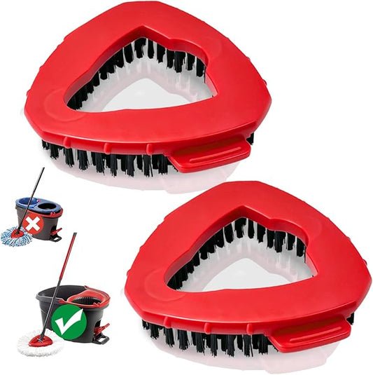 Spin Mop Scrub Brush Head, 2 Pcs Scrub Mop Compatible EasyWring 1-Tank System, Hard Bristle Cleaning Scrubber Mop Head for Bathroom, Kitchen, Tub and Tile