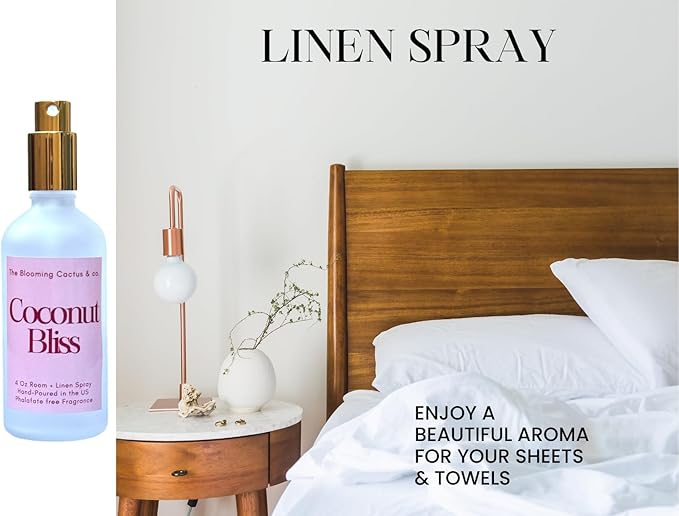 The Blooming Cactus & Co. Home | Linen | Room Spray - Air Freshener - Odor Eliminator - Car Air Freshener - Fabric Refresher - Mist Hand Poured - Made in USA – (Mahogany Teakwood)