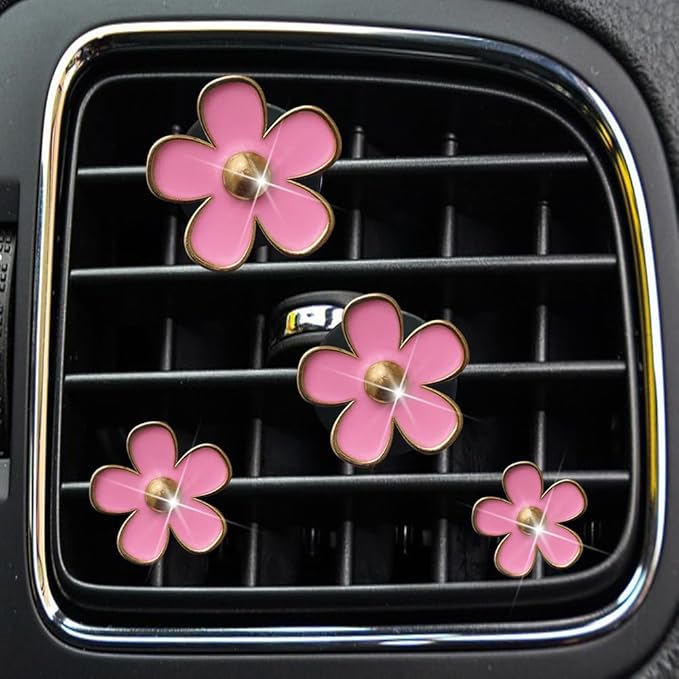 12 Pcs Daisy Car Air Vent Clips Cute Flower Car Air Fresheners Vent Clips Charms Car Inter Decor Accessories for Women Girls