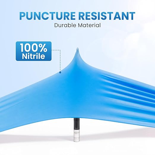 Borje Nitrile Exam Gloves XL, 100 Count Disposable Gloves, Blue, Latex-Free Powder-Free, Food Safe, Cooking, Cleaning