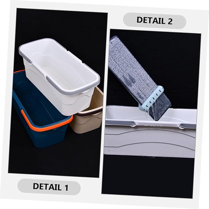 Portable Mop Bucket with Drain Holes, Rectangular Plastic Cleaning Bucket 49x23x18cm, Handheld Home Mop Draining Container for Kitchen and Floor Cleaning Random Color