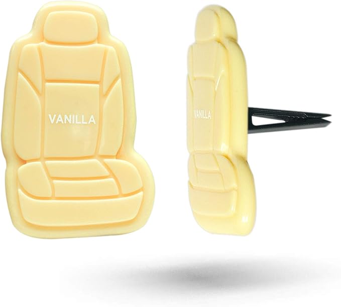 FH Group Air Freshener Vent Clips, Mini Car Seat Covers Design, (Vanilla Scent)-5PK