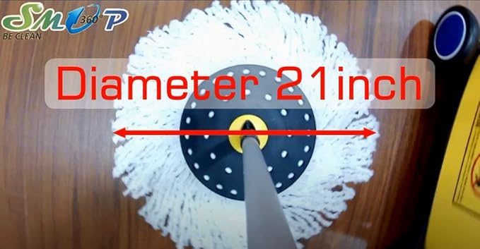 SMOP 360 Spin Mop Commercial, Microfiber, Bucket, Floor Cleaning System for Stores and Households, Cart with Wheels, Replacement Head