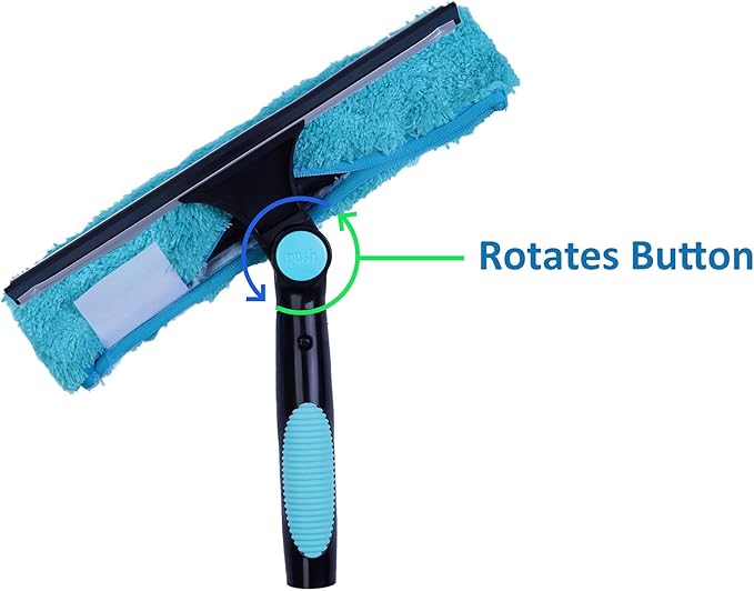 11" Window Squeegee and Microfiber Scrubber 2-in-1 Combo Cleaning Tools (Attachement Only) (7)