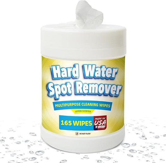Impresa Vinegar Wipes - 165 ct - Hard Water Stain Remover Wipes for Glass, Shower & Car - Lemon Scent
