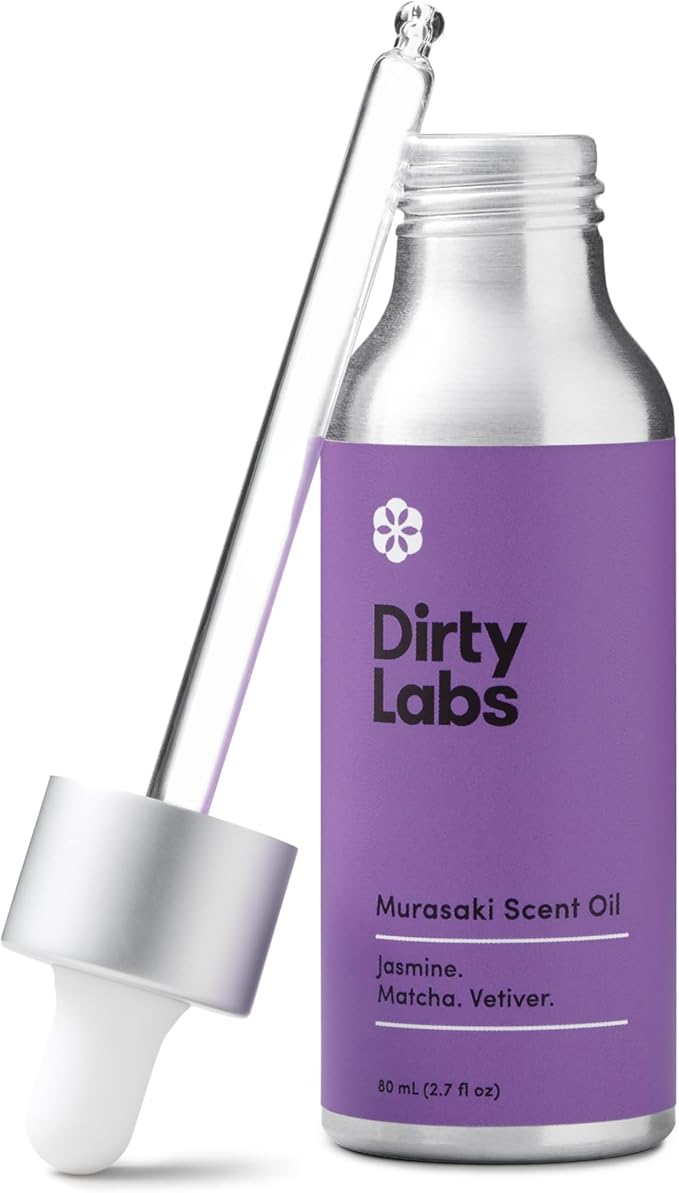 Dirty Labs | Murasaki Scent | Laundry Fragrance Oil and Glass Dropper | 80mL (2.7 fl oz) | Jasmine, Matcha, and Vetiver Blend | Laundry Scent Booster | Pairs with Dryer Balls | Hypoallergenic