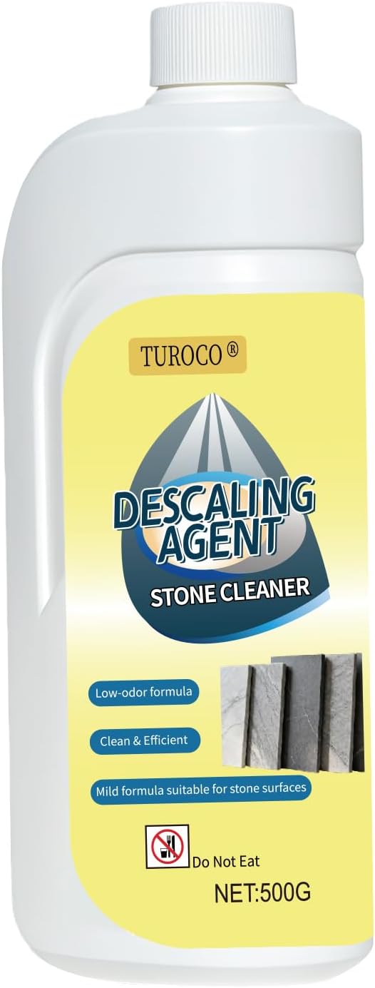 500ml Heavy-Duty Marble & Granite Cleaner –Yellowing & Limescale Remover for Tile, Concrete & Natural Stone – Restores Shine for Bathroom, Kitchen, Patio & Outdoor Stone Surfaces