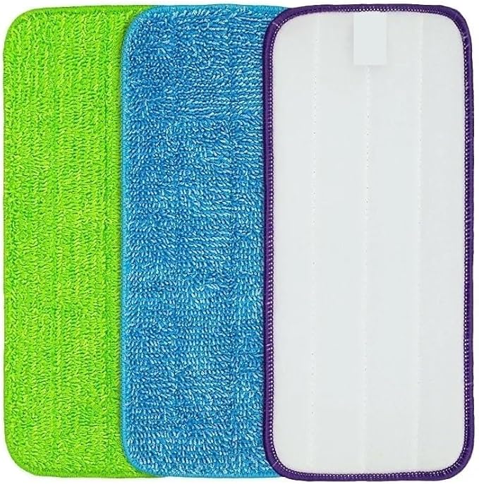 Reusable Mop Pads 8pcs Microfiber Replacement Mop Pads Washable Mops Refill Pad Wet Dry Replacement Heads(Purple)