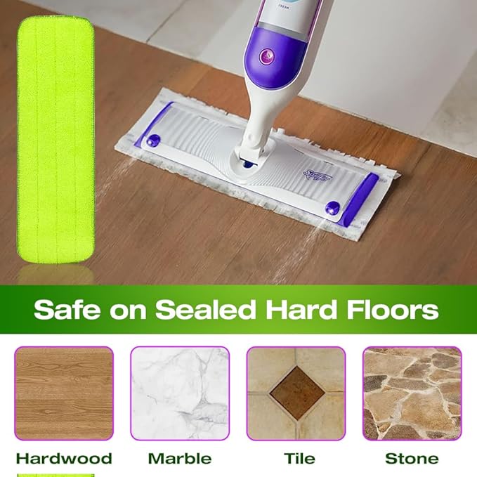 Spray Mop for Swiffer PowerMop Microfiber Multi-Purpose Cloth,5 Pack Upgraded Replacement Refills Reusable Flat Replacement Heads Pad Refills 7 Videos Swiffer PowerMop