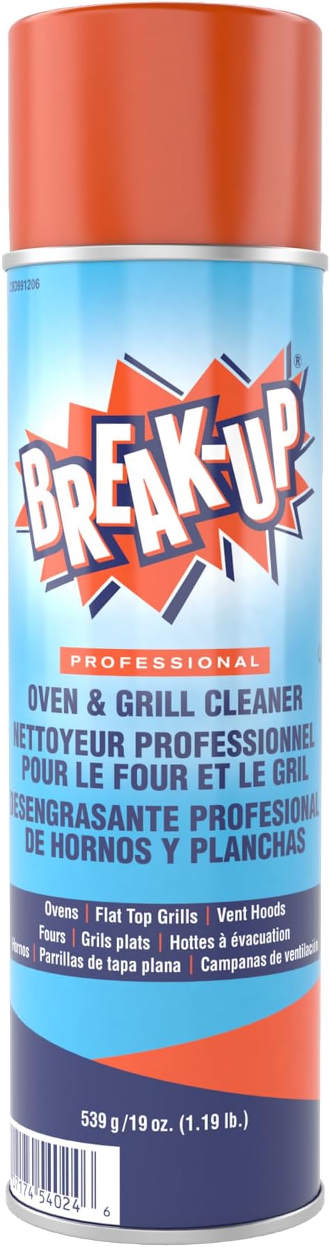 Diversey CBD991206 Break Up Professional Oven & Grill Cleaner, Heavy Duty Spray Removes Baked on Grease, Aerosol, 19-Ounce (Pack of 6)