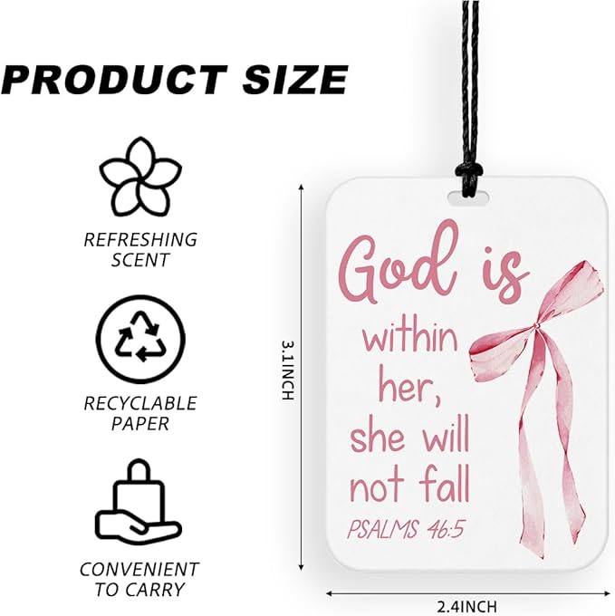 4 Pcs Pink Christian Car Fresheners for Women Cute Christian Car Accessories Religious Bible Cars Air Freshener Decor for Mirror Home Bathroom Books