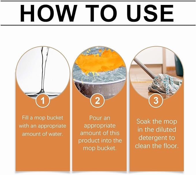 5 in 1 Floor Cleaner Polish - Hardwood Floor Cleaner for Mopping, Stain & Odor Remover, Natural Shine Restorer for Tile, Laminate, Kitchen, Bathroom Floors (2Pcs)