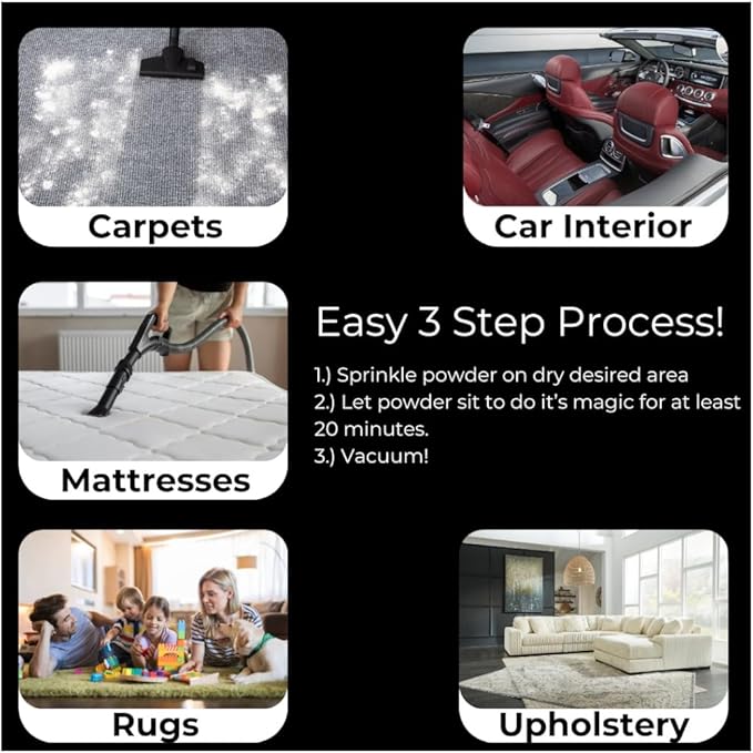Powerful "Comfort" Scented Fabric & Upholstery Deodorizer & Freshening Powder. Brown Sugar & Fig. Pet Odor Eliminator. Multipurpose formula. Use for furniture,carpet,rug,mattresses