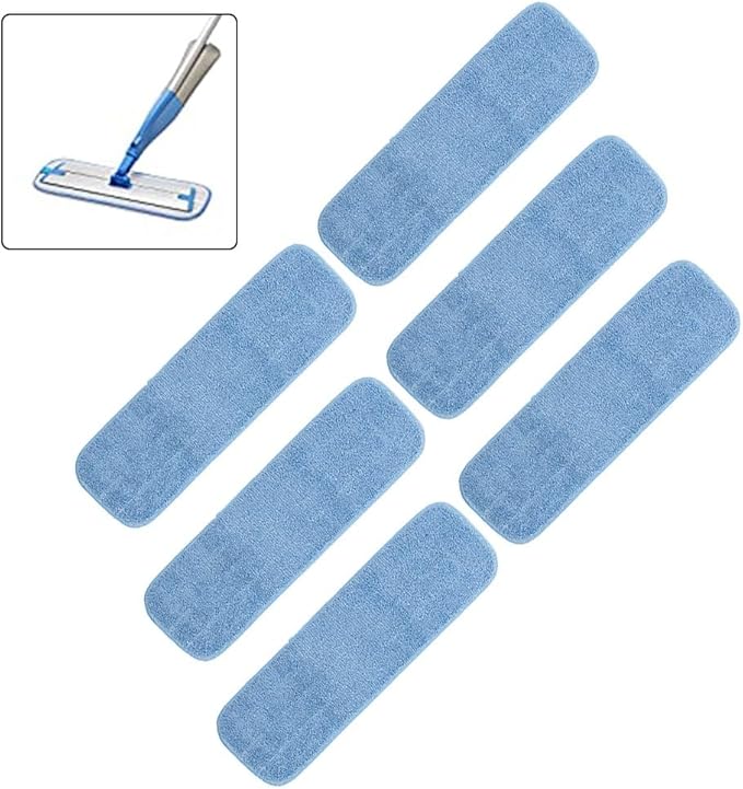 Replacement Washable Microfiber Cleaning Pads for Spray Mops, 45 x 14 cm Floor Mop Refills for All Hard Floor Surfaces, Machine Washable and Reusable Mop Head Covers for Wet or Dry Use