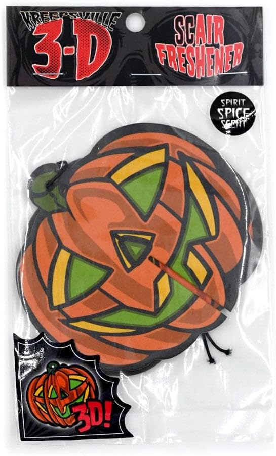 kreepsville 666 3D Hanging Horror Car Air Freshener Spooky Scent (Jack-o-Lantern Pumpkin)