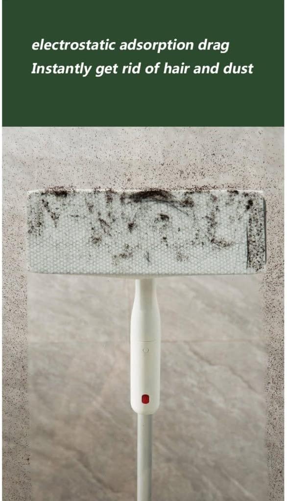 Water Spray Mop, Electrostatic Precipitator Disposable Lazy Disposable Clip Cloth Floor Wipe Dry And Wet Dual-use Flat Push 30 Replacement Cloths Included