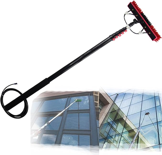 Solar Panel Cleaning Brush,Glass Cleaning Brush,Cleaner Water Fed Pole Kit for Cleaning Outer Window Glass,Tile Walls,Glass Curtain Wall,Solar Panel,6M,3.6M