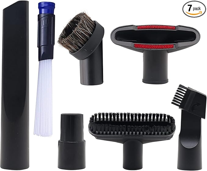 1 1/4" Shop Vacuum Attachments Brushes Kit 1-1/4 inch 1-3/8 inch Vacuum Cleaner Accessories, Set of 7