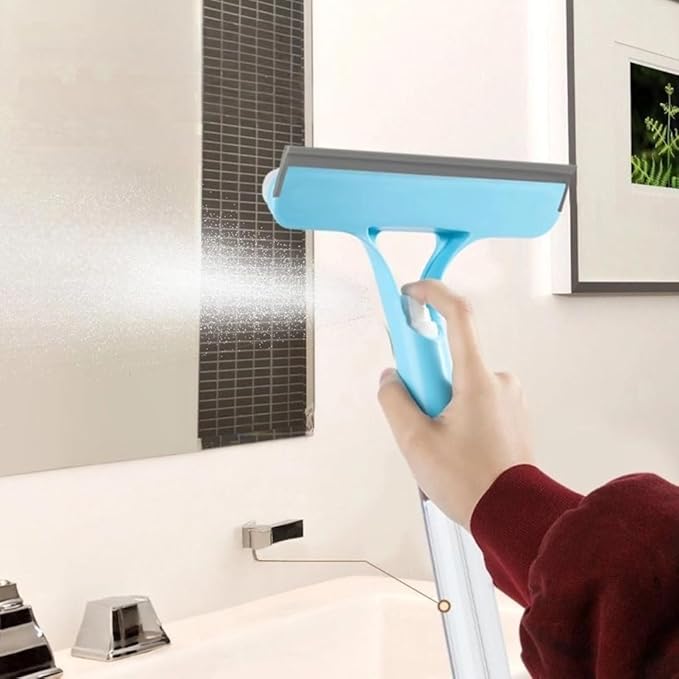 Short Handle Handheld Water Spray Window Scraper with Nozzle Window Scraper Glass Mirror Cleaner