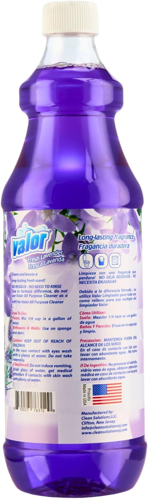 Valor Multi-Purpose Cleaner, 28 fl oz – Powerful Multi-Surface Cleaning, Streak-Free Shine, Biodegradable Formula, Made in USA (28 Fl Oz (Pack of 3), Lavender)