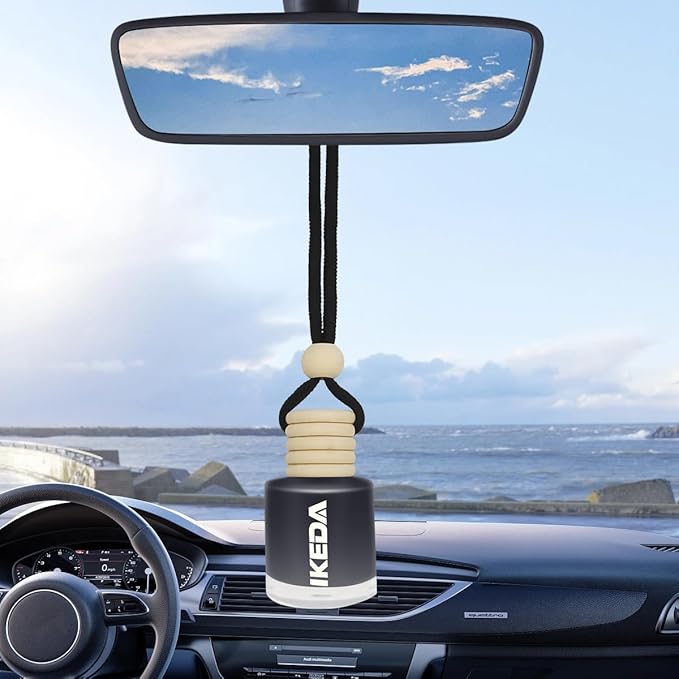 Ikeda Car Air Freshener: Hanging Car Smell Air Freshener | 10ml Round Hanging Car Decoration | Long Lasting Fragrance | For Auto Home | 1pcs (Dark Night(Circular))