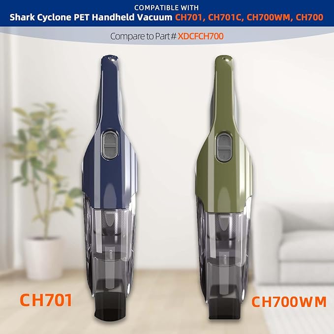 6 Pack CH701 Vacuum Filters Replacement Compatible with Shark Cyclone PET Handheld Vacuum AA701, CH701, CH701C, CH700WM, CH700, CH700C, CH701QGN, CH701QBL, Compare to Part XDCFCH700