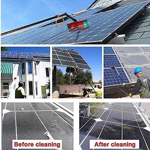 Glass Cleaning Brush,Window Cleaning Pole Water Fed Telescopic Brush Extendable Cleaner Conservatory Roof,Cleaning Photovoltaic and Solar Panels Water Fed Pole Kit,7.2M