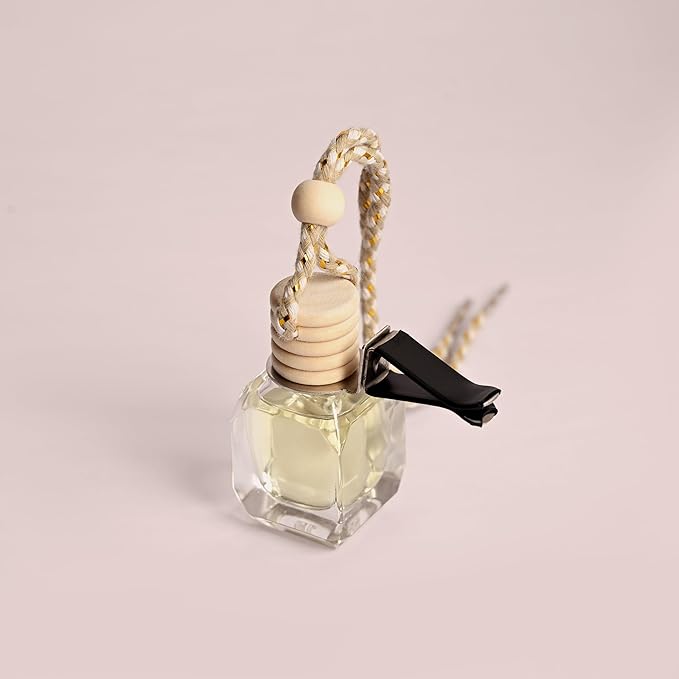 Llum Black Oud Hanging Car Air Freshener – Luxury Automotive Perfume Diffuser 10ml (0.34 fl oz), Long-Lasting Fragrance, Alcohol-Free Non-Toxic Car Scent, Glass Bottle With Wood Cap & AC Vent Clip
