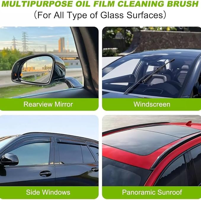 Glass Cleaner,Car Window Cleaning Brush,Universal Glass Cleaning Wipe Board,Glass Cleaning Board for Windshield,Oil Film Cleaning Brush for Car Windows (2pcs)