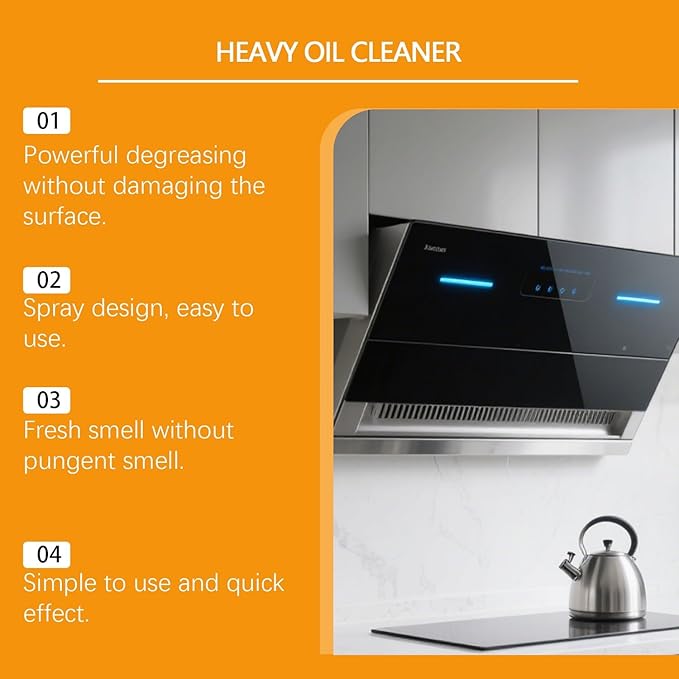 Heavy Duty Degreaser, New Upgrade Kitchen Cleaner, Multi-purpose Oils Stain Cleaner, Clean Up Kitchens Oil Stains, Cleaning Spray for Kitchens & Household & Oven & Stove