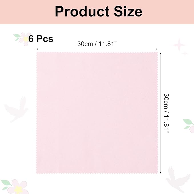 uxcell 12 Pcs Microfiber Cleaning Cloth for Glasses, 11.8 x 11.8 Inch Eyeglass Cleaning Cloth, Glasses Cleaner Wipes for Electronics Lenses Screens Cameras Cell Phones, Pink