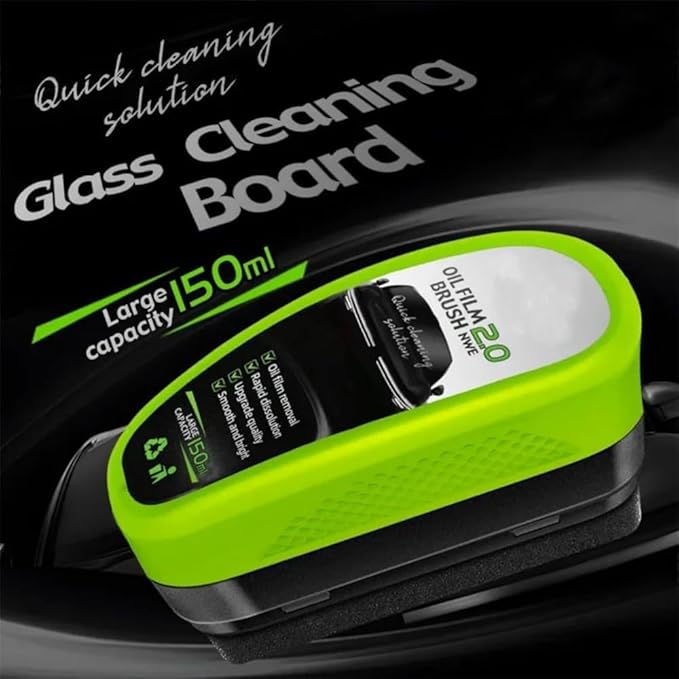 Glass Cleaner,Car Window Cleaning Brush,Universal Glass Cleaning Wipe Board,Glass Cleaning Board for Windshield,Oil Film Cleaning Brush for Car Windows (2pcs)