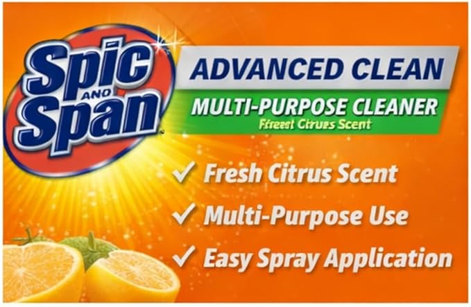 Spic & Span Advanced Clean Multi-Purpose Cleaner Spray, Fresh Citrus Scent, 32 fl oz (Pack of 2)