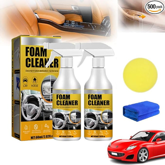 RJDJ Multi-purpose Foam Cleaner, Foam Cleaner for Car, Foam cleaner all purpose, Car interior foam refinisher cleaner, Multi-purpose Foam Cleaner Leather Clean Wash Automoive Car Interior (2pcs)