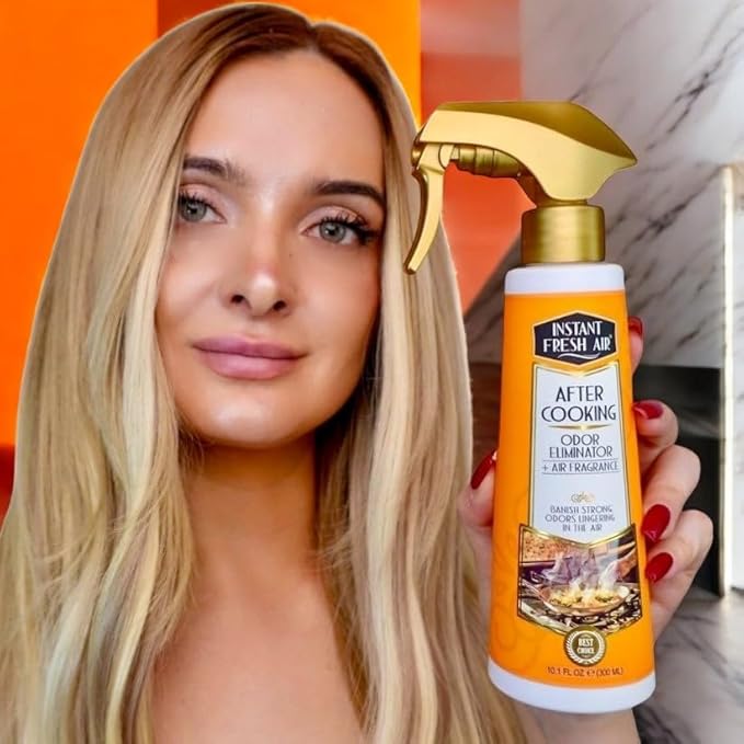 'After Cooking' Odor Eliminator - Cooking Smell Eliminator & Kitchen Odor Absorber - Removes Lingering Food Odors Instantly - Vanilla Candle Scent - 10.1 oz.