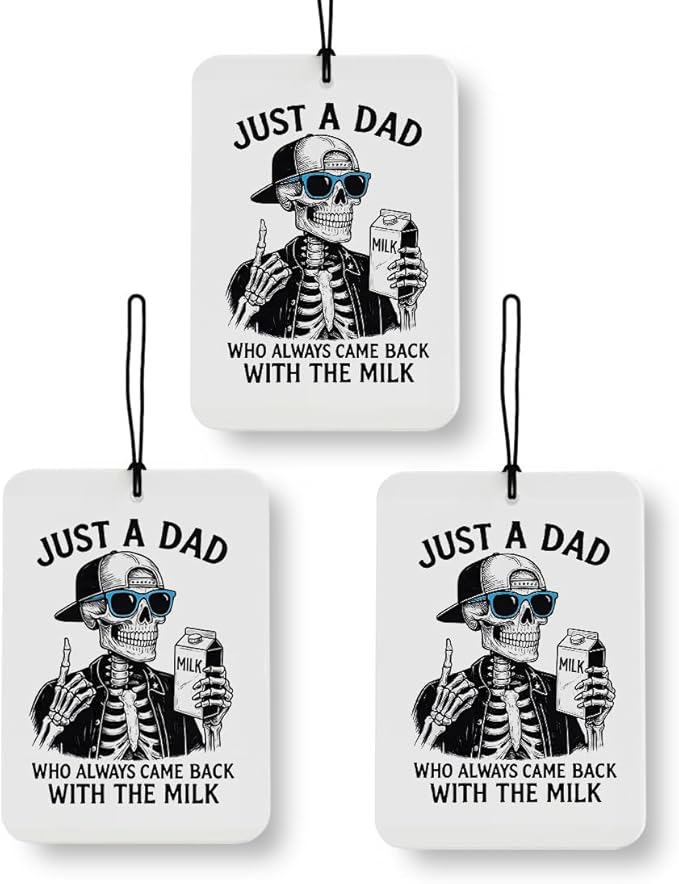 Funny Skeleton Dad Car Air Freshener 3 Pcs, Funny Gifts for Dad Husband Men Birthday Christmas Father's Day Air Freshener Hanging Decor for Cars Closet Drawer Books Accessories Gifts