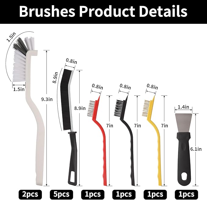 11Pcs Crevice Cleaning Brush, CTEWRT Multifunctional Hard Gap Cleaning Brush Kits, Cleaning Tools for Household Use,Window Tracks,Kitchen,Bathroom,Faucets, and Toilets