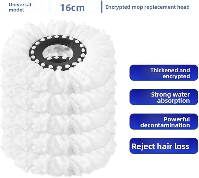 Compatible for 5pc Microfiber Spin Mop Replacement Head Round Shape Standard Size