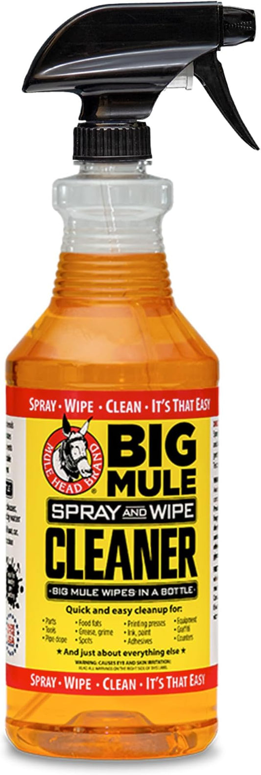 Mule Head XL Heavy-Duty Cleaning Spray – Industrial-Strength All-Purpose Cleaner for Grease, Oil, Ink & Paint – Garage, Car Interiors, Indoor & Outdoor Use – 32 oz