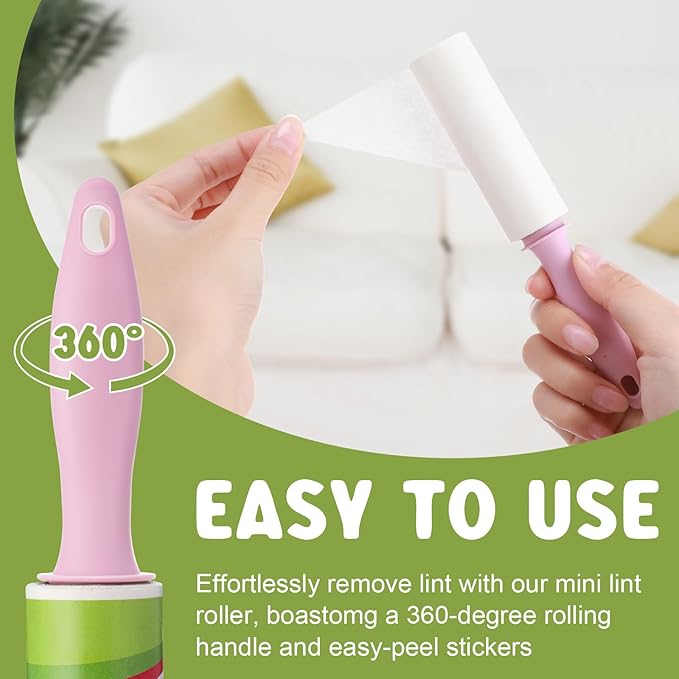 Hushee Mini Lint Roller for Travel Small Lint Removers for Pet Hair and Clothes Travel Size Removers Sticky Removing Tool for Travel, Gift Bags, Furniture, Car Seat(24 Pcs)