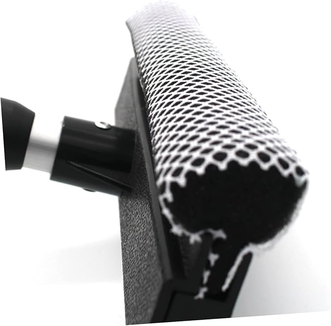 Double-Sided Window Glass Brush Cleaner Wiper Tool for Home Kitchen - Grip for Sliding Doors Mirrors and Vehicle Black