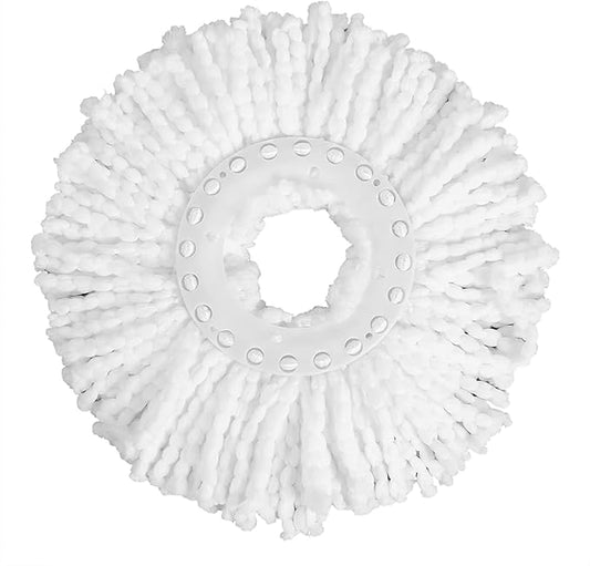 Restokki Mop Head Replacement, Clean Spin Mop Replacement Head, Spin Mop Refill, Microfiber Refill Magic Rotating 360° Mop for Cleaning(White)